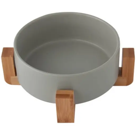 1-Piece Pet Bowl & Stand Grey